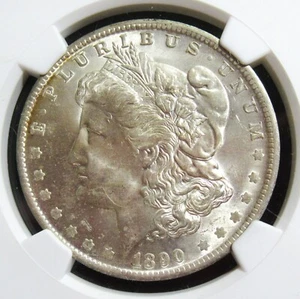 1890-0 Morgan Dollar. NGC MS64 - Picture 1 of 4
