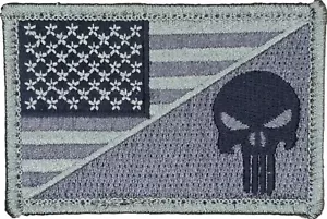 TOTENKOPF AMERIKANISCHE FLAGGE PUNISHER TERMINATOR PATRIOT ACU DUNKEL MILITÄR HAKEN PATCH - Bild 1 von 2