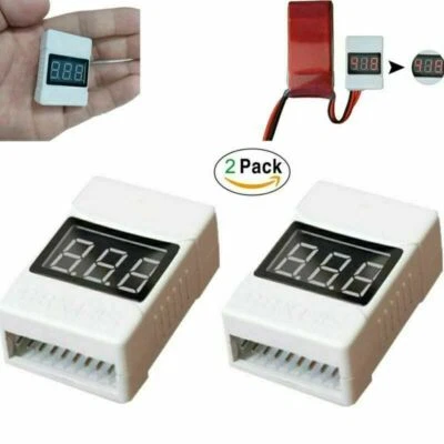 2pcs RC Lipo Battery Alarm 1S-8S Buzzer Indicator Tester LED Low Voltage Parts - Image 1 of 4