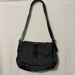 L.L. Bean Canvas Messenger Bag Gray With Black Trim Preowned - Picture 1 of 21