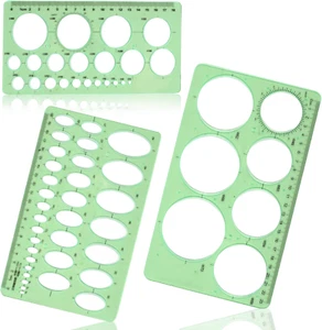 3PCS Circle Template, Plastic Circle and Oval Templates Measuring Templates - Picture 1 of 12