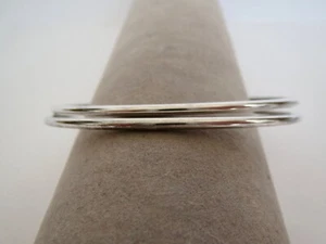 Set of 2 Stacking Sterling Silver 2mm Wide BANGLE BRACELETS - Picture 1 of 9