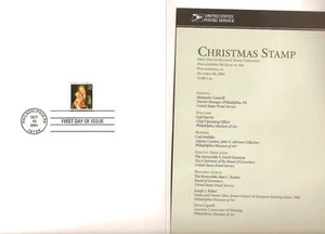 #3536 First Day Ceremony Program 34c Virgin and Child by Lorenzo Costa Stamp - Picture 1 of 1