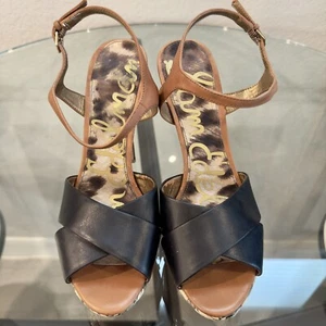 Sam Edelman Black Multi-Color Heels Size 9.5 - Picture 1 of 12