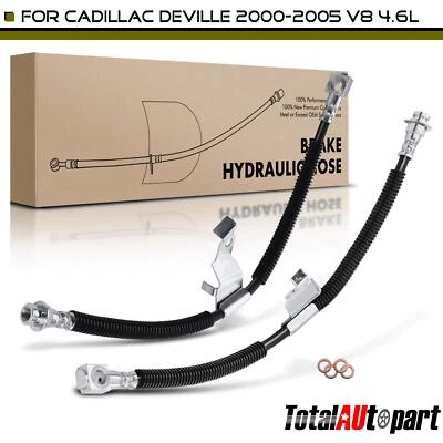 Set of 2 Brake Hydraulic Hose for Cadillac DeVille 2000-2005 Front Left & Right - Image 1 of 4