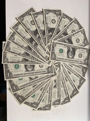 error 21 of 1969B  $1 FRN  Consecutive Low Number  Star notes 03572201-21UNC！ - Image 1 of 2