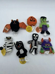 STARBUCKS HALLOWEEN COLLECTOR FINGER PUPPETS LOT OF 7 Black Cat Mummy…NWT - Picture 1 of 8