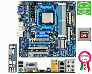 SCHEDA MADRE SOCKET AM2 GIGABYTE GA-MA785GM-US2H & CPU& RAM+ LAMIERA BACK PANEL - Imagen 1 de 1