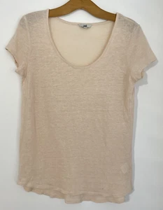JAG womens tshirt linen semi-sheer t-shirt short sleeve lightweight XS Summer - Picture 1 of 5