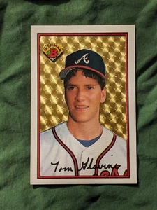 Tom Glavine 1989 "1st Bowman superfractor" style 1/1 2023 cardart mod Braves - Picture 1 of 2