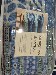 $320 ANCHAL KANTHA QUILT THROW PINK HAND STITCHED YELLOW FLOWER DAISY NAVY BLUE - Picture 1 of 4