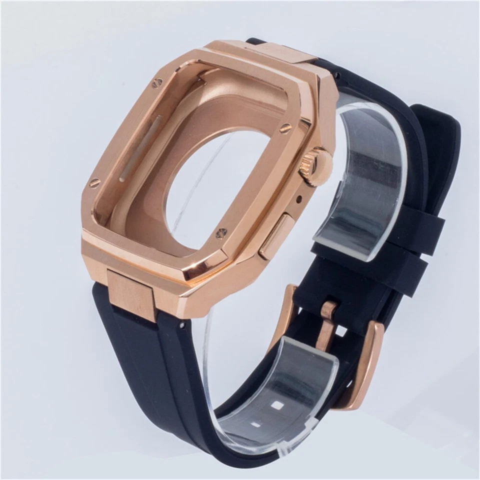 Para Apple Watch 10 46mm AP Bisel Acero Inoxidable Mod Kit Estuche Banda Silicona Correa Foto 1 de 4