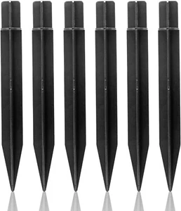 6 Pcs Solar Light Stakes , 8.27 Inch Plastic Ground Stakes, Black Pathway Lights - Picture 1 of 7