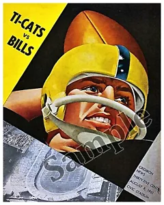 CFL 1961 Programa del Día del Juego Hamilton Tiger Cats vs NFL Buffalo Bills 8 X 10 Foto - Imagen 1 de 1