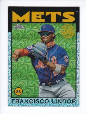 2021 Topps Update Series #86C-26 FRANCISCO LINDOR NY Mets 1986 TOPPS CHROME MOJO - Image 1 of 2