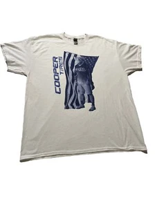 Cooper Tires Flint Rasmussen White Adult T Shirt Size XL Tires Bull Riding Rodeo - Picture 1 of 15