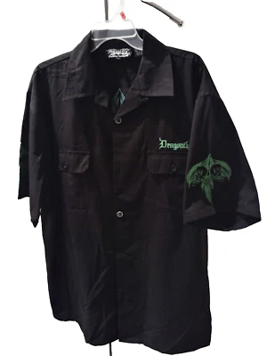 Spooky, Scary, Dragonfly Embroidered Skull Button Up Shirt New w/o tags  XL - Image 1 of 4