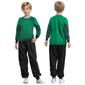 Boys Football Goalkeeper Set Circle Printed Padded Jersey T-shirt Pants Uniform - Picture 1 of 84