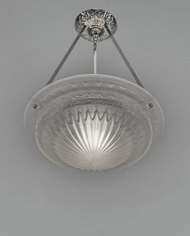 SCHNEIDER : French 1930 art deco pendant    ....... chandelier France muller era Cover