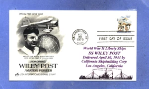 WILEY POST Ship Named Famous American Aviator Portrait Photo, Flag FD, # C-96 - Picture 1 of 1