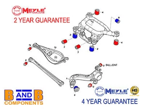 BMW E46 REAR CONTROL ARM MOUNT TRAILING SUBFRAME BUSH KIT SET MEYLE A755 - Picture 1 of 18