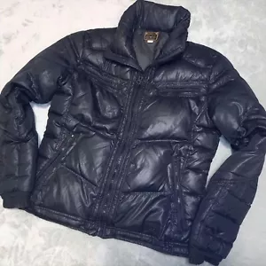 DIESEL Black Down Jacket XL Size Teflon Nylon Feather Navy Black Color - Picture 1 of 11
