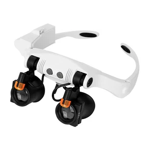 Magnifying Glasses Headset LED Light Head Headband Magnifier with 6 Lens S7L4 - Picture 1 of 12