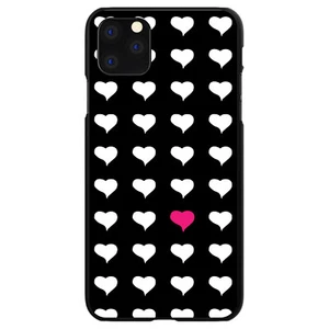 Hard Case Cover for iPhone / Samsung Galaxy Pink White Black Repeating Hearts - Picture 1 of 38