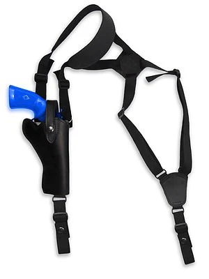 NEW Barsony Black Leather Vertical Shoulder Holster Charter Colt 4" Revolvers - Image 1 of 4