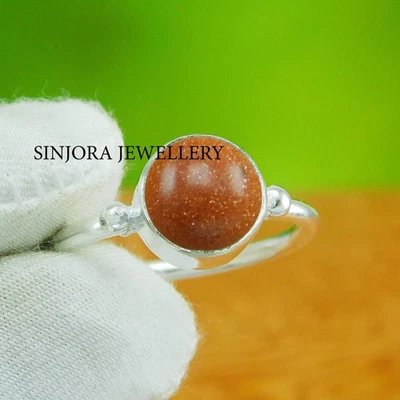 Anello regalo fatto a mano in argento sterling 925 pietra del sole misura... - Immagine 1 di 4