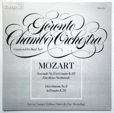TORONTO CHAMBER ORCHESTRA VOL. 1 MOZART LP 1977 SEALED DIRECT-TO-DISC UMB-DD6 - Image 1 of 4