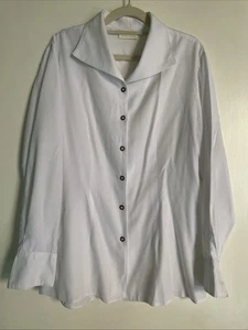 Halton white blouse / shirt women's pretty bronze pearl type buttons - Picture 1 of 14