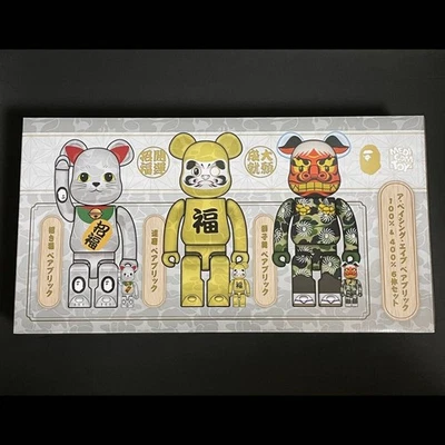 BE@RBRICK BAPE Maneki Neko Daruma Танец Льва 100% 400% 6 шт. Набор Bearbrick Япония - Изображение 1 из 4