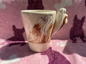 BLAUE HEXE SHIH TZU STEINGUT TASSE 3D HUNDEGRIFF - Bild 1 von 6