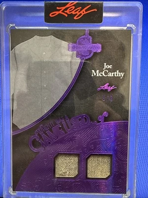 2025 Leaf Spectacular Game Used 2 Piece Relic of Joe McCarthy 5/8 Yankees - Image 1 of 2