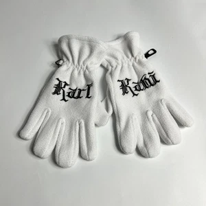 Y2K Karl Karni Handschuhe M / L Winter Gloves weiß im 90s Vintage Look - Bild 1 von 3