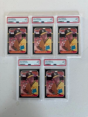 Donruss Baseball 1987 #46 Mark McGWIRE PSA 9 lote de inversores como nuevo (5 tarjetas) Foto 1 de 2