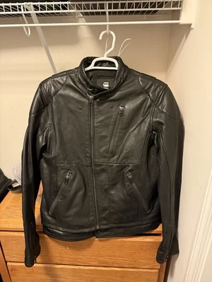 G-Star Raw  Motorcycle Leather Jacket Men’s Size L - Image 1 of 4