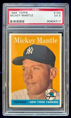 Mickey Mantle 1958 Topps Baseball Card #150. PSA 5. Excellent. *Centered* - Image 1 of 2