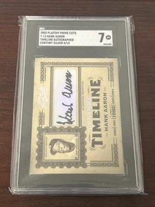 2005 Prime Cuts Hank Aaron Timeline Century Silver Autographed 5/15 AUTO SGC 7 - Picture 1 of 2