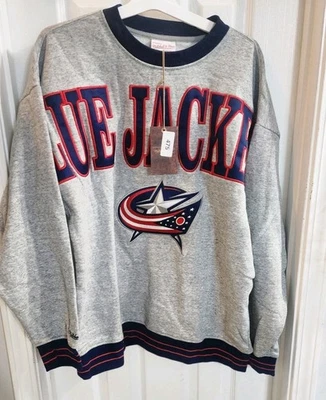 Chaquetas Mitchell & Ness Columbus azules Full Field Crew polar para hombre talla grande nuevas con etiquetas  Foto 1 de 4