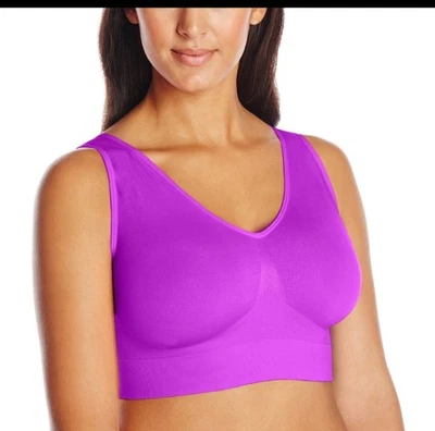 Just My Size Pure Comfort Seamless Wirefree Purple 5X Bra Style 1263 NIP - Image 1 of 4