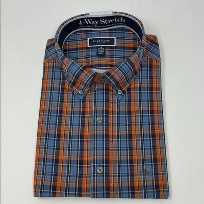 Club Room Slim Fit Long Sleeve Untucked Design - Blue/Orange - XL - NWT - Image 1 of 4