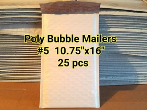 Lote de 25 #5 10.5"x16" POLY SOBRES DE BURBUJAS AUTO SELLADOS BOLSAS DE SOBRE ACOLCHADAS NUEVAS - Imagen 1 de 1