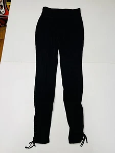 Mossimo Women’s Skinny Leg Pull On Activewear Lace Up Ankle Black Leggings XS - Picture 1 of 4