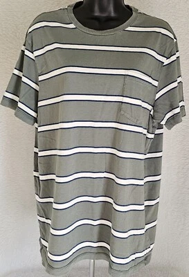 Camisa J Crew Hombre Talla XL X Grande Verde Blanco Azul Rayas Foto 1 de 4