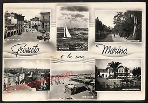 ag2350 - CARTOLINA D'EPOCA - Grosseto Provincia - Marina di Grosseto 1956 - Imagen 1 de 1