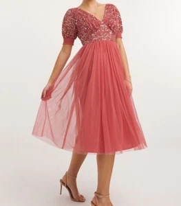 Stunning Sequin Embellished Midi Dress By Maya Curve Size 20 - Picture 1 of 10