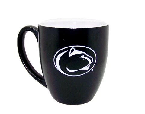 Penn State Nittany Lions NCAA Matte Black Bistro Ceramic Coffee Cup Mug 15 oz Cover