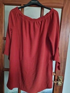 Burnt Orange Next Size 12 Off The Shoulder Top - Picture 1 of 4